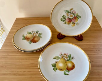 Vintage Hutschenreuther Selb Bavaria "Pasco" Porcelain Salad or Dessert plates Fruit German Bavarian
