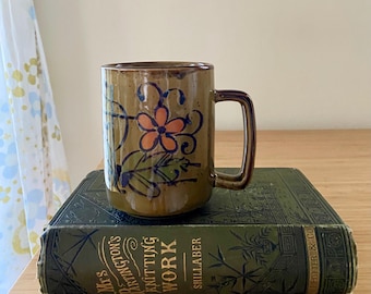 Mug Japanese Midcentury Vintage Fred Roberts Floral Stoneware Made in Japan 12 oz.