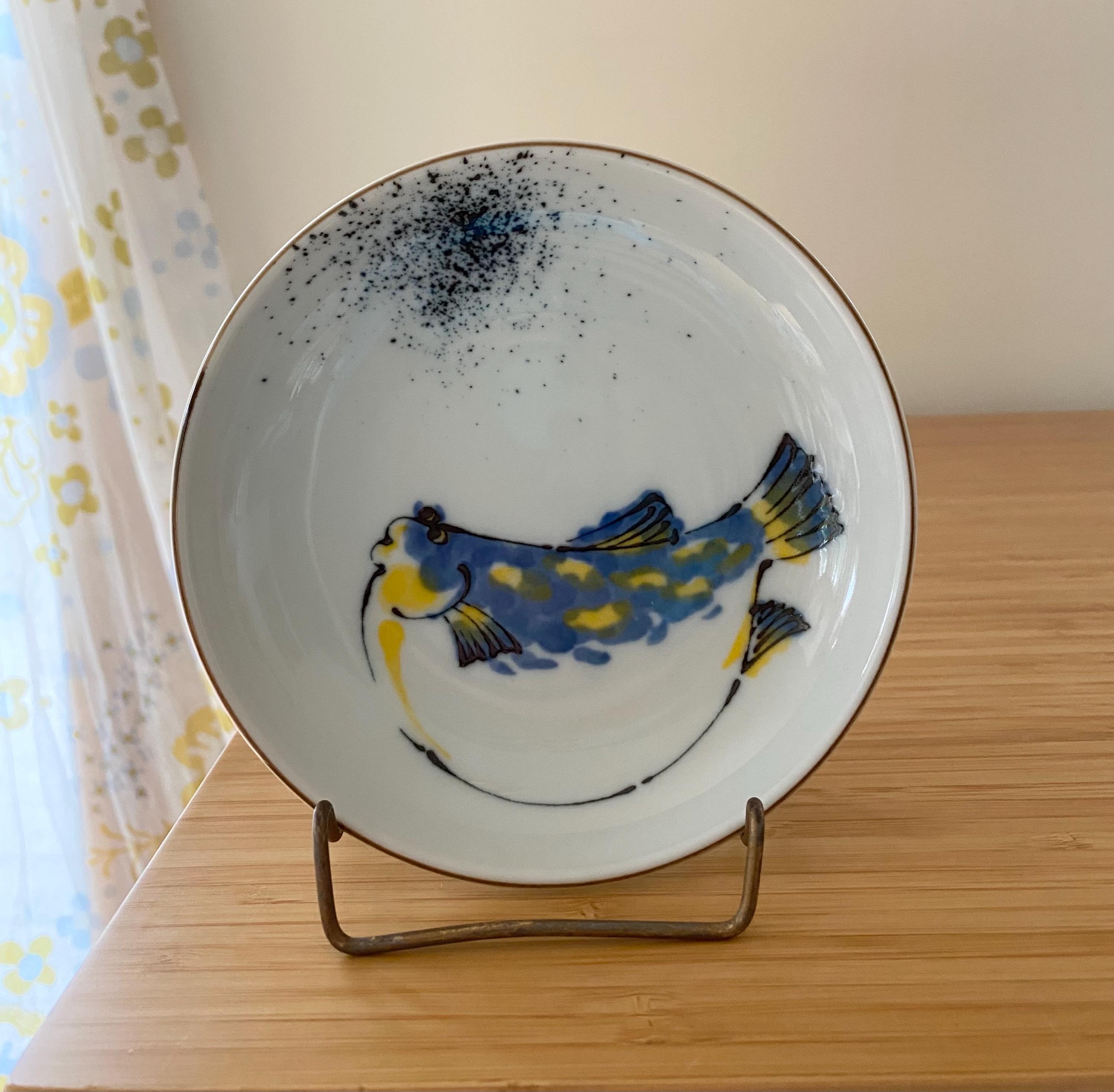 Japanese Vintage Hand Painted Blue Plates - Etsy