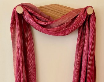 Scarf Shawl Pashmina Style Red Sparkly Long Rectangular Fringed