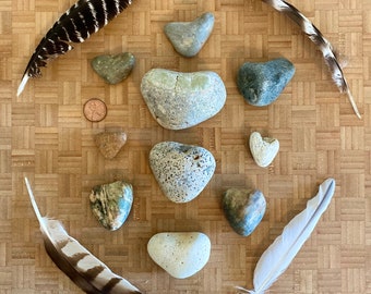 Heart Rocks Maine Beach Stones Lot of 10