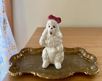 Vintage Japanese Porcelain Poodle Dog Figurine