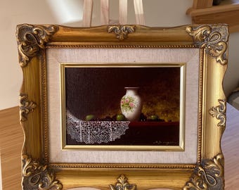 Original Oil Painting David Berger Realism Still Life Framed Signed Listed Artist FL & NC