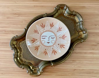 Soleil Trinket Tray Sun Shaped Ring Dish Stoneware by Danica Studio