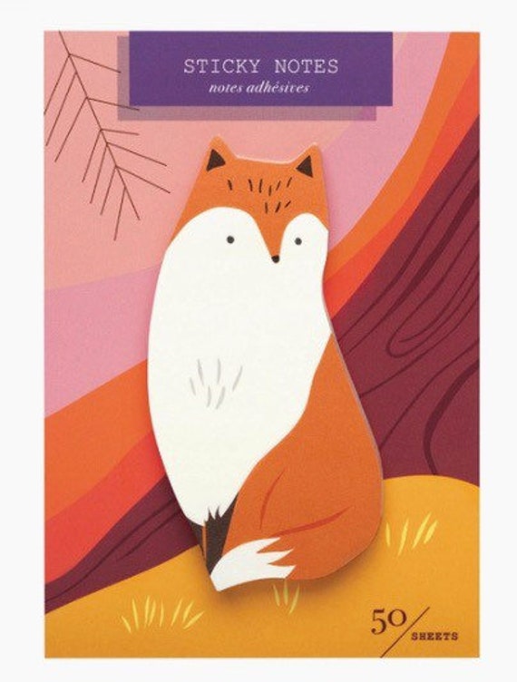 Fox Sticky Notes Die Cut Post It Notes Note Pad Etsy