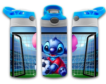 12oz straight Soccer Stitch Character flip top tumbler digital download PNG