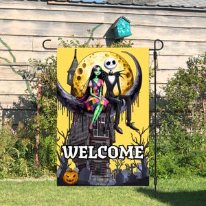 11.5x18 Welcome Nightmare garden flag digital download PNG