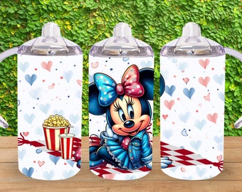 Descarga digital PNG de vaso con taza para sorber de personaje de ratón independiente recto de 12 oz