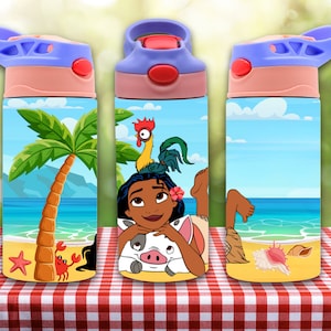 12oz straight Princess with animals Character flip top tumbler digital download PNG