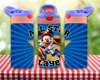 12oz recto Baseball Mitt Mouse Character sippy cup vaso descarga digital PNG