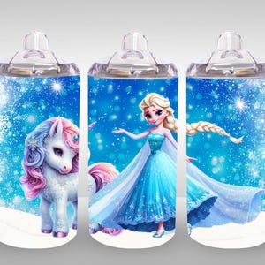 12 oz rechte winterprinses met eenhoorn sippy cup beker digitale download, png