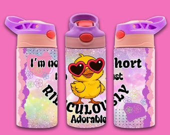 Vaso con tapa abatible de 12 oz, diseño de pato, no soy bajo, descarga digital PNG