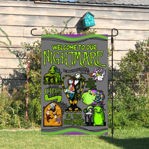 11.5x18 Halloween Welcome Our Nightmare garden flag digital download PNG