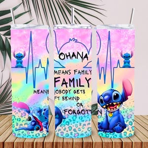20oz rechte Magere beker met Ohana-personage, digitale download, png