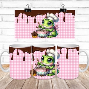 15oz straight Frog Cooking coffee mug digital download PNG