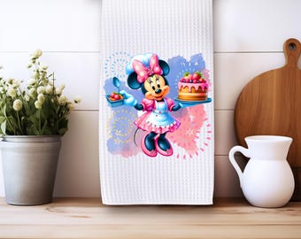 Baking Mouse Character kitchen towel digital download PNG