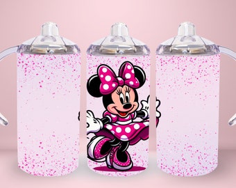12oz recto Girl Mouse Character sippy cup vaso descarga digital PNG