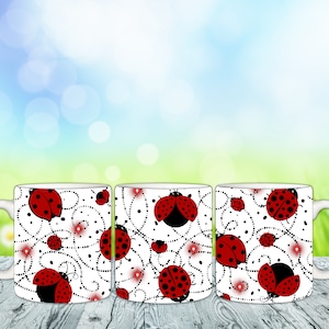 Tasse à café coccinelle 15 oz téléchargement numérique png