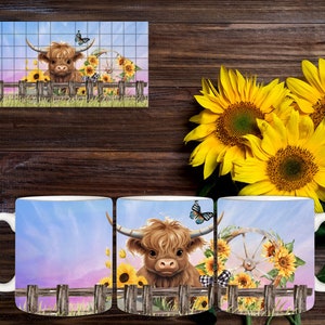 15oz Highland Cow coffee mug digital download png