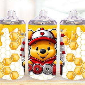 Download digitale di tumbler con sippy cup da 12 once, personaggio Honey Bear, PNG