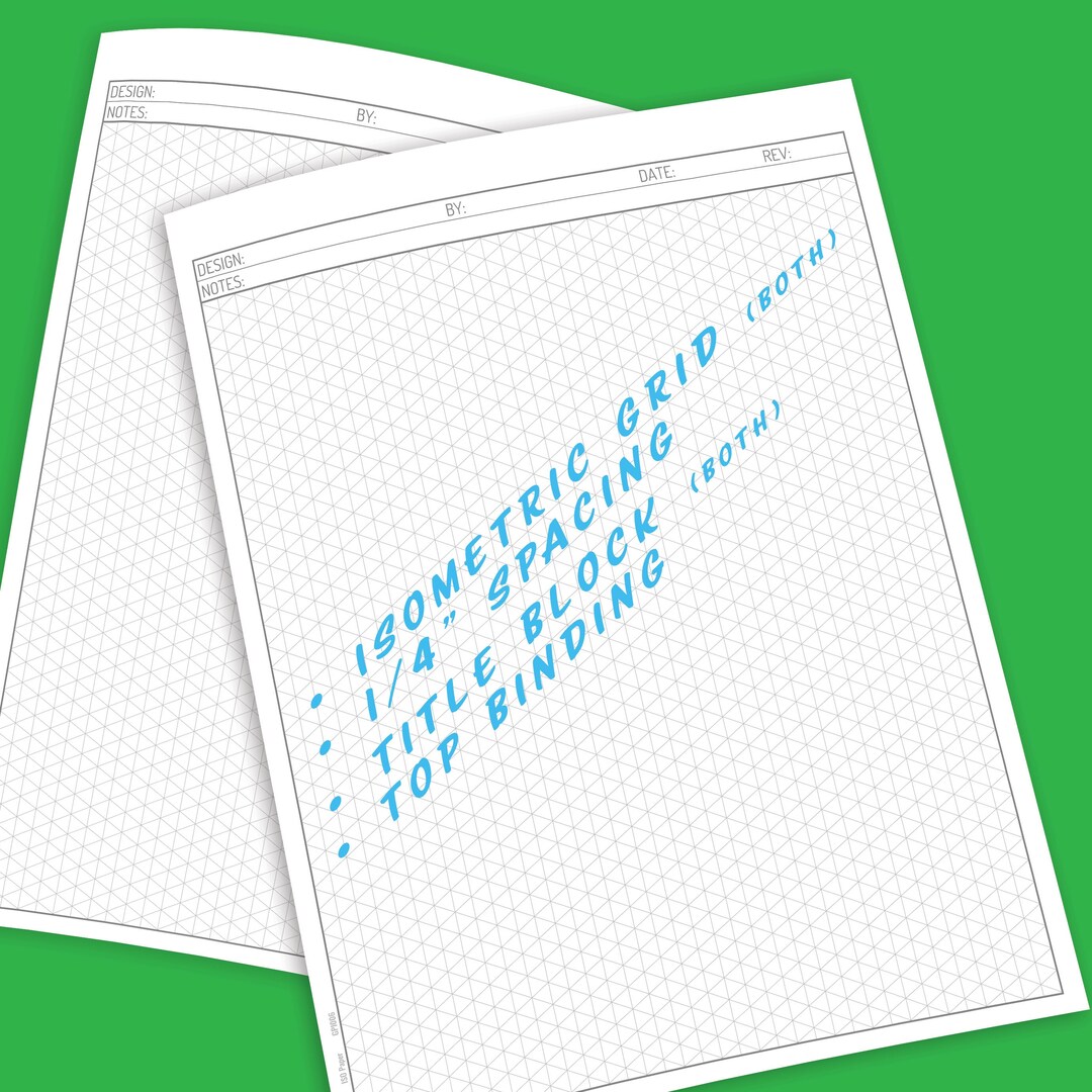 Top Bind Design Example Isometric Graph Paper, Top Bind, Titleblock (both Sides) - Etsy