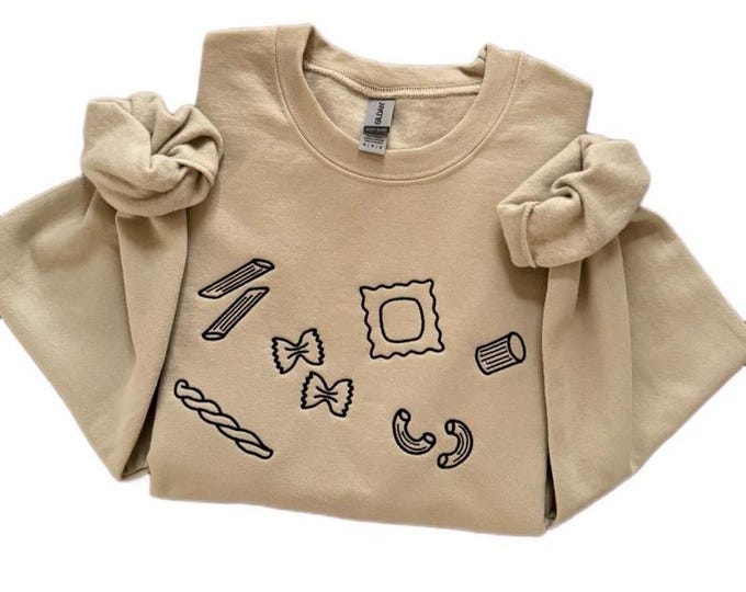 Pasta Embroidered Sweatshirt (Sand Color)