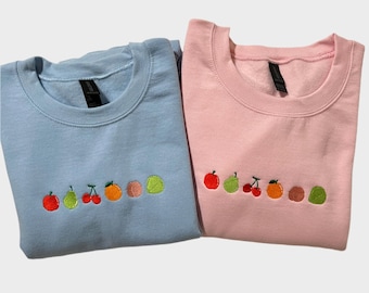 Island Fruits Animal Crossing Inspired Sweatshirt Embroidered