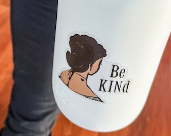 Be Kind großer, transparenter Aufkleber für Laptop oder Wasserflasche