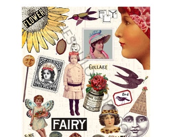 Vintage Fee findet Digital Collage Sheet