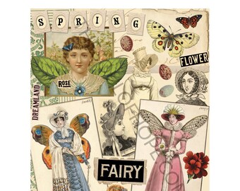 Vintage Spring Party Digital Collage Sheet