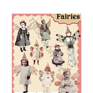 Vintage Collage Fairies Digital Collage Sheet