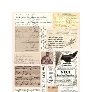 Old Vintage and Antique Type Digital Collage Sheet
