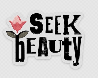 Seek Beauty Large Clear Sticker for Laptop or Water Bottle