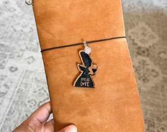 Spread Love Silhouette Acrylic Keychain Journal Charm