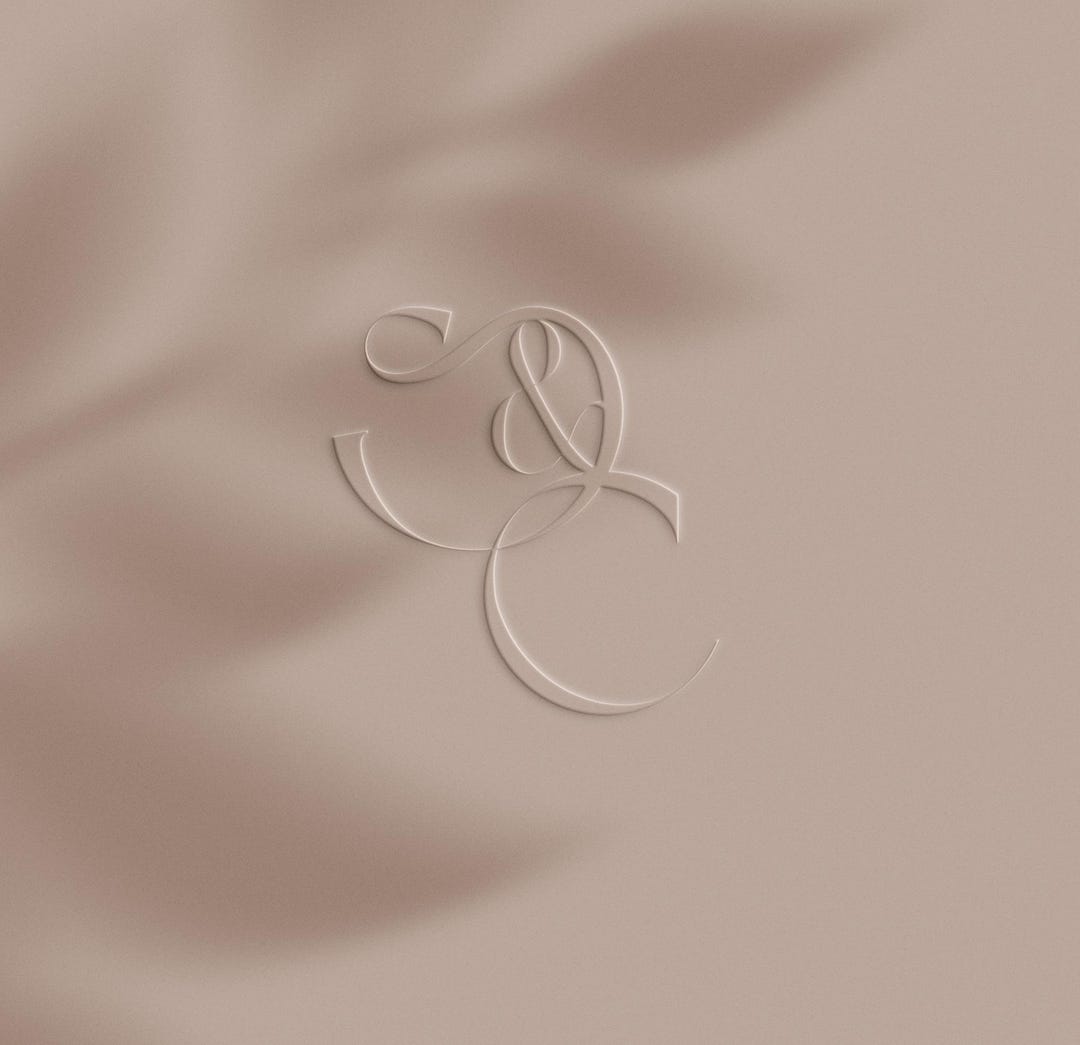 Minimal Wedding Monogram Logo Design | Customisable With Digital ...