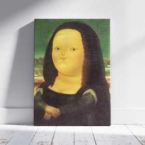 Fat Mona Lisa Print, Mona Lisa Leinwanddruck, Moderne Kunstdruck, Fernando Botero Kunstdruck, fertig zum Aufhängen, Leinwand Wandkunst,