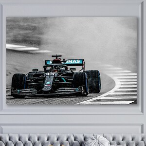 Lewis Hamilton Canvas, Lewis Hamilton Racing Wall Art, Canvas Wall Art, Mercedes F1 Wall Art, Lewis Hamilton Poster, Ready to Hang.