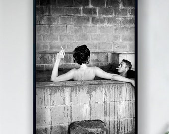 McQueen and Adams Canvas, Steve McQueen Poster, Movie Canvas Painting, Steve McQueen Wall Art, Ready to Hang, Canvas Wall Art,