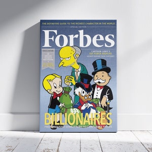 Billionaires Canvas, Montgomery Burns Wall Art, Scrooge Mc Duck, Mr. Monopoly Canvas, Richie Rich Poster, Canvas Wall Art, Ready to Hang.