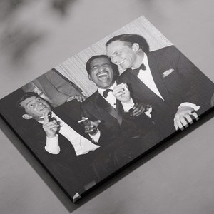 Tela Rat Pack, Tela fotografica Ratto, Regalo dipinto in bianco e nero, Frank Sinatra Dean Martin Sammy Davis Jr Tela Rat Pack, Arte murale su tela,