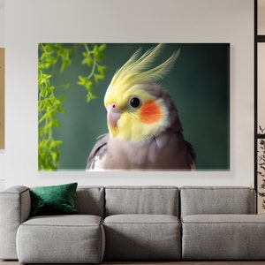 Little Parrot Canvas, Parrot Wall Art, Parrot Poster, Bird Canvas Print, Cute Birds Canvas Painting,  Canvas Wall Art, Ready To Hang,