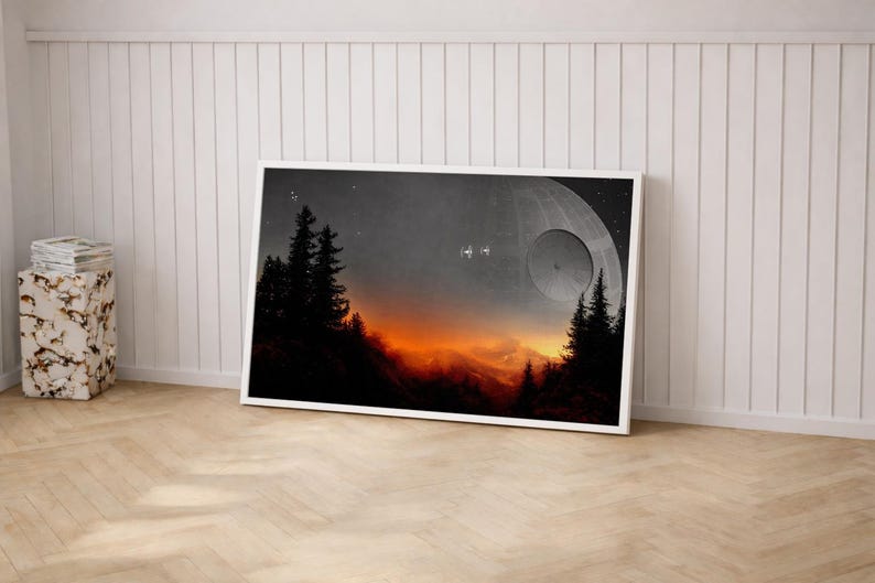Starwars Death Star Wall Art, Star Wars Poster Print, Return of the ...