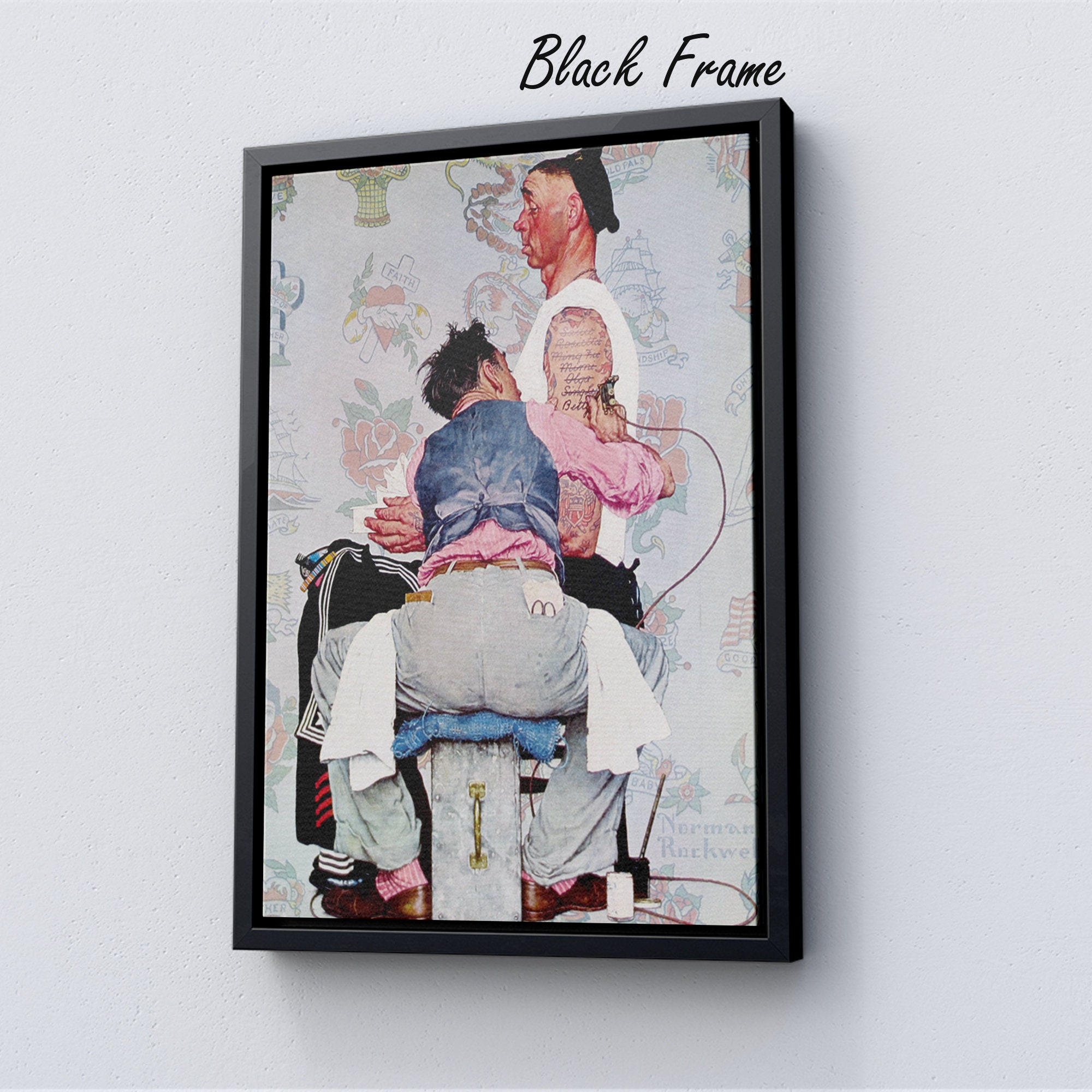 Tattoo Artist Canvas, Funny Tattoo Wall Art, Norman Rockwell Canvas or Poster, Tatto Canvas Roll Canvas, Canvas Wall Art, Ready to Hang.