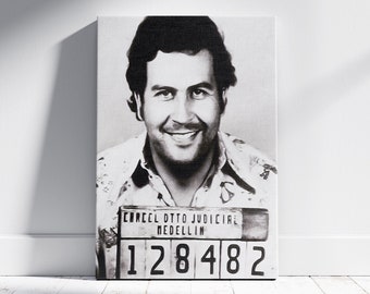 Pablo Escobar Canvas Wall Art, Wanted Escobar Poster, Escobar Wall Decr, Framed ArHigh Quality Wall Art, Ready to Hang, Canvas Wall Art,