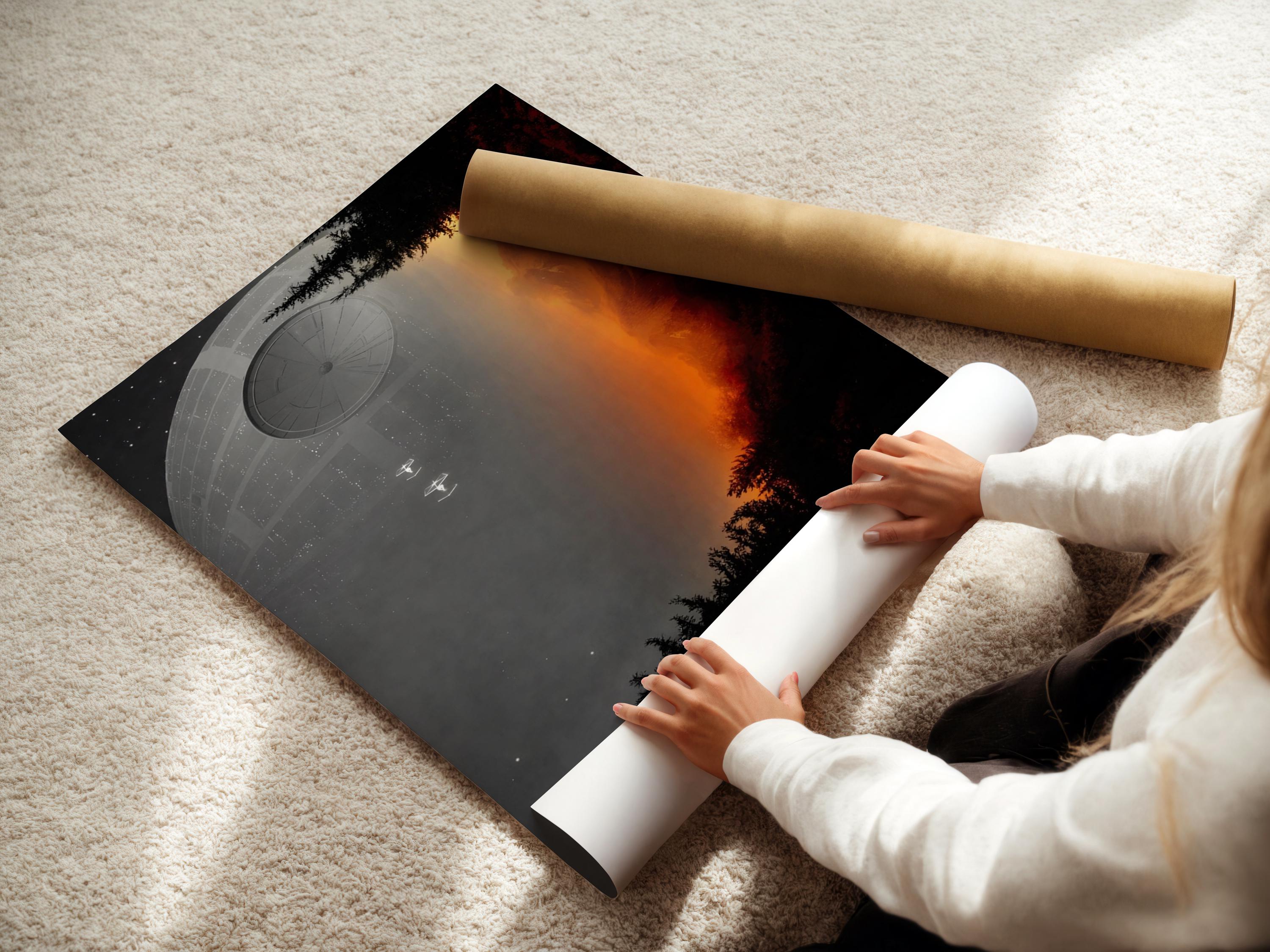 Starwars Death Star Wall Art, Star Wars Poster Print, Return of the ...