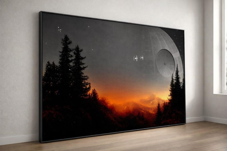 Starwars Death Star Wall Art, Star Wars Poster Print, Return of the ...
