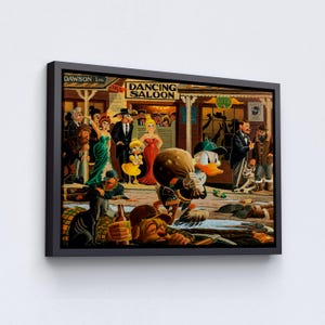 Scrooge McDuck Wall Art, Daffy Duck Money Canvas, Cartoon Wall Art, Gift For Kids, Scrooge McDuck Poster, Scrooge Duck Money Canvas.