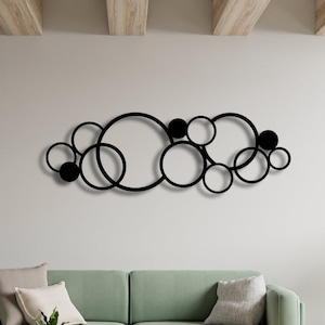 Circles Metal Wall Art, Geometric Wall Art, Circular Wall Art, Bedroom Wall Art, Galactic Artwork, Minimalist Wall Art, Entryway Wall Decor