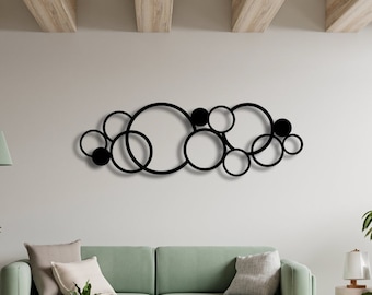 Circles Metal Wall Art, Modern Geometric Decor