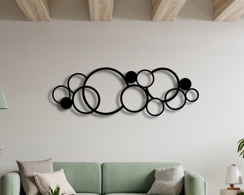 Circles Metal Wall Art, Modern Geometric Decor - Etsy